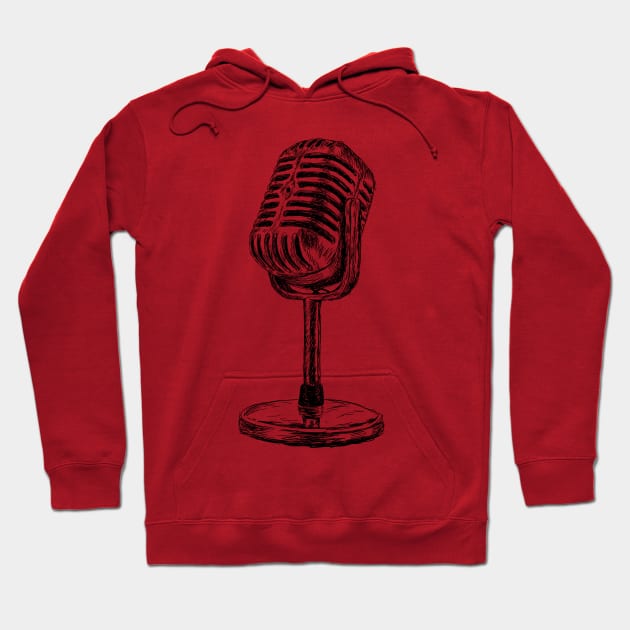 Vintage Microphone Image Hoodie by rachelsfinelines